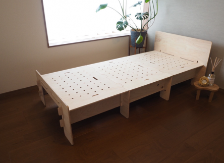 多機能簡易組立合板ベッド もくみんシンプル画像